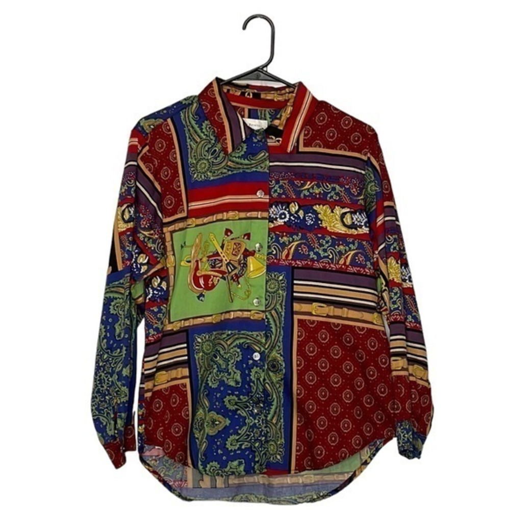 New Unique and Colorful Susan Bristol Button Down Shirt Size Medium‎ (M)